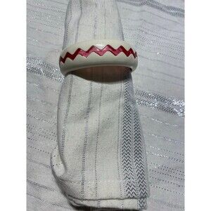 Vintage zig zag wavy interlocking plastic puzzle bracelet Pink white